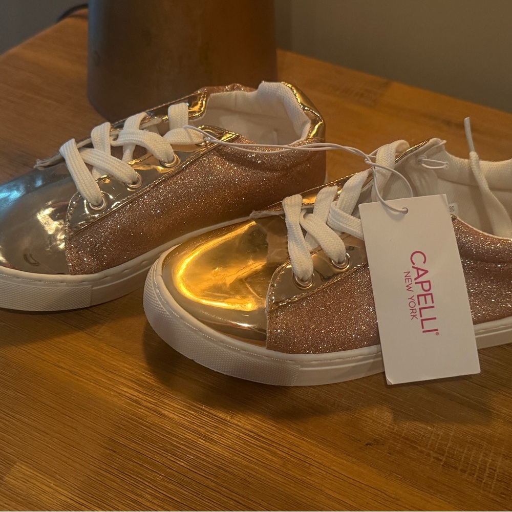 Capelli of New York Kids' Gold Sneakers